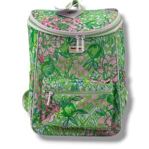 Lilly Pulitzer Backpack Cooler Lime Feeling Good Floral Print Insulated Tote
